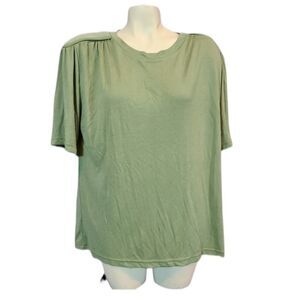 One One Six Green Military Shoulder Blouse Size 1X‎